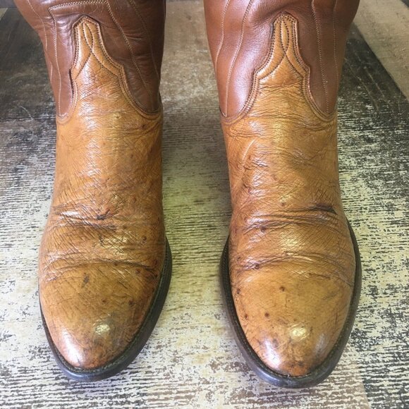 Lucchese Vintage San Antonio Smooth Ostrich Western Cowboy Boots Womens 9.5 B - Picture 6 of 12
